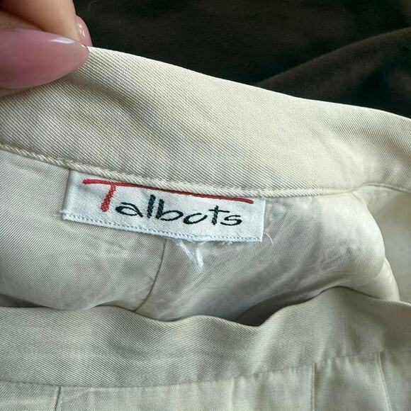 TALBOTS Vtg 90s/Y2K Light Khaki Pleated Mini Skirt Light Academia Preppy Sz 2 - Picture 6 of 6